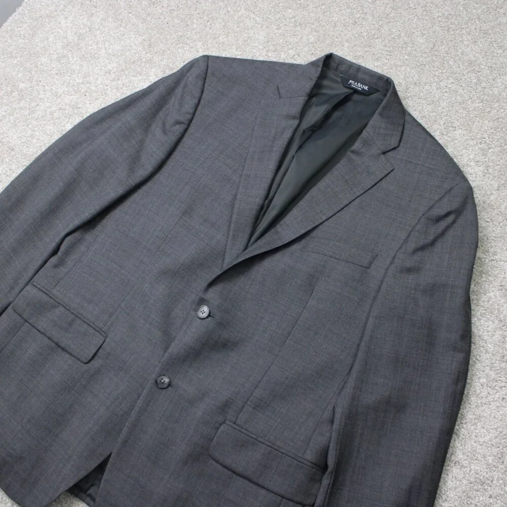 Jos.‎ A. Bank Gordon Blazer Men 46R Gray Traveler Wool 2 Button Double Vent